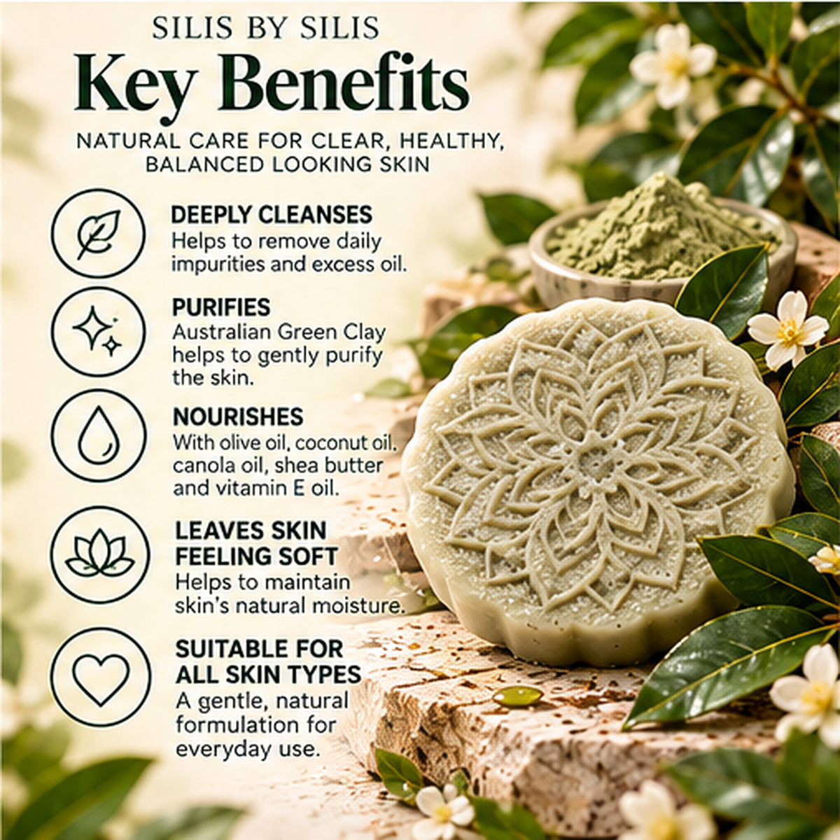 Australian Green Clay Cleansing Face Bar – 80g