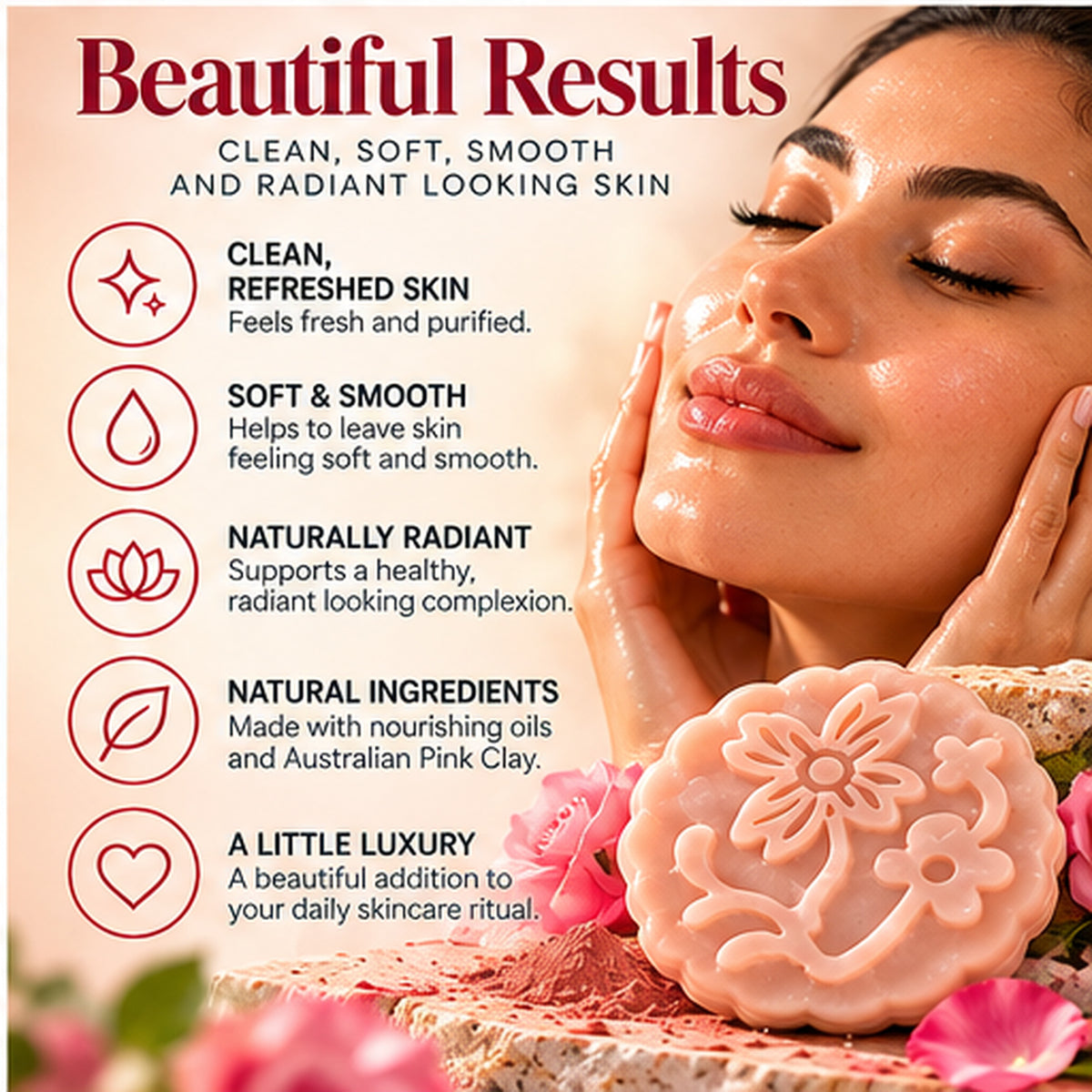 Australian Pink Clay Cleansing Face Bar | 80g