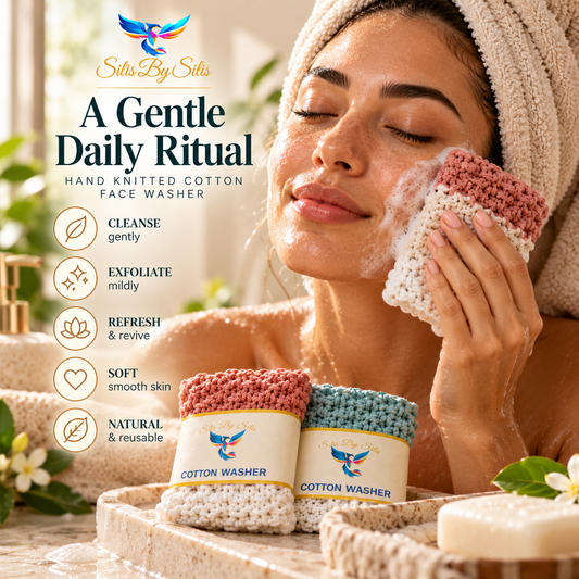 Hand Knitted Cotton Exfoliating Face Washer