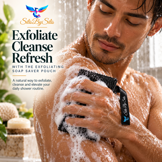 Exfoliating Soap Saver Pouch – Black