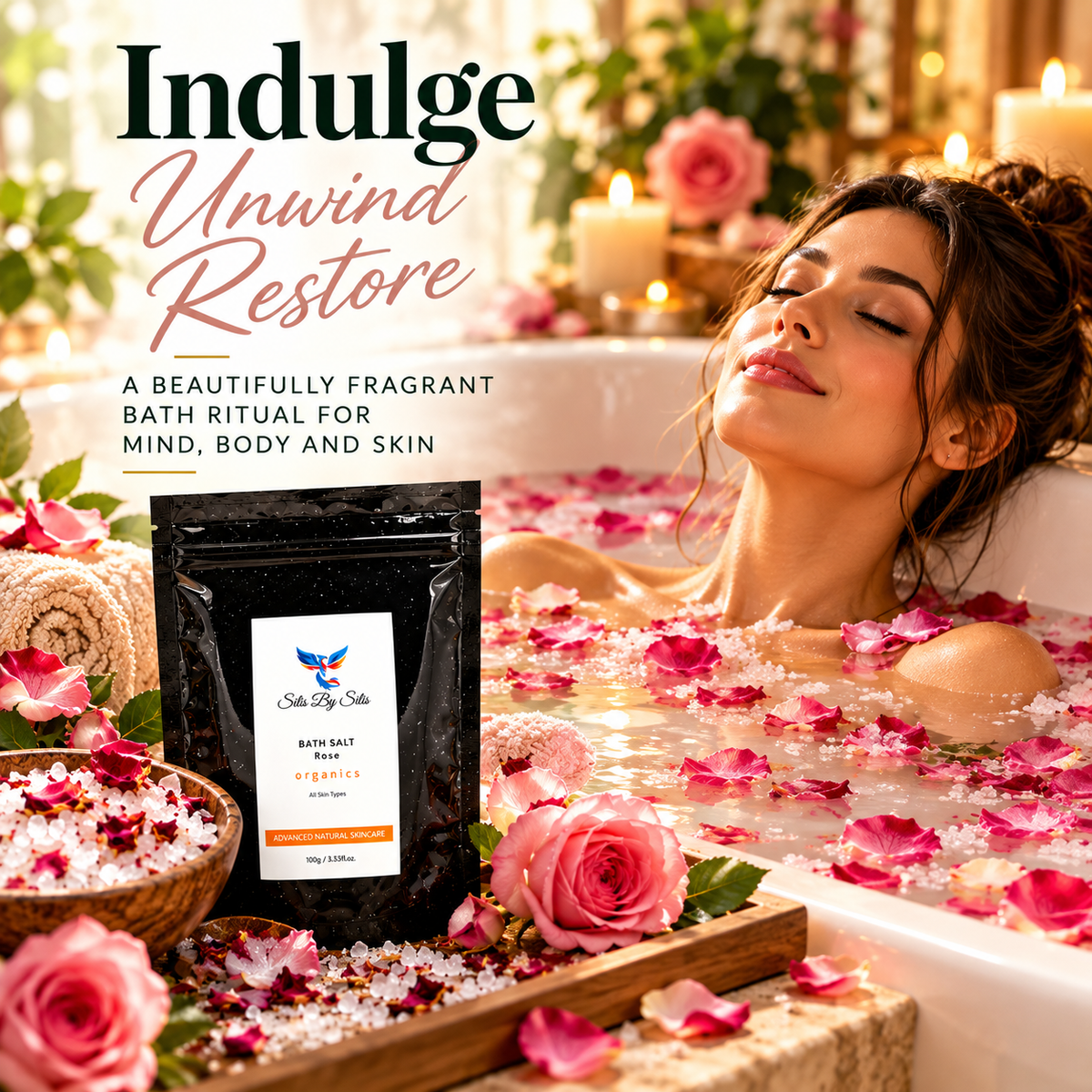 Rose Luxury Bath Salt | 100g