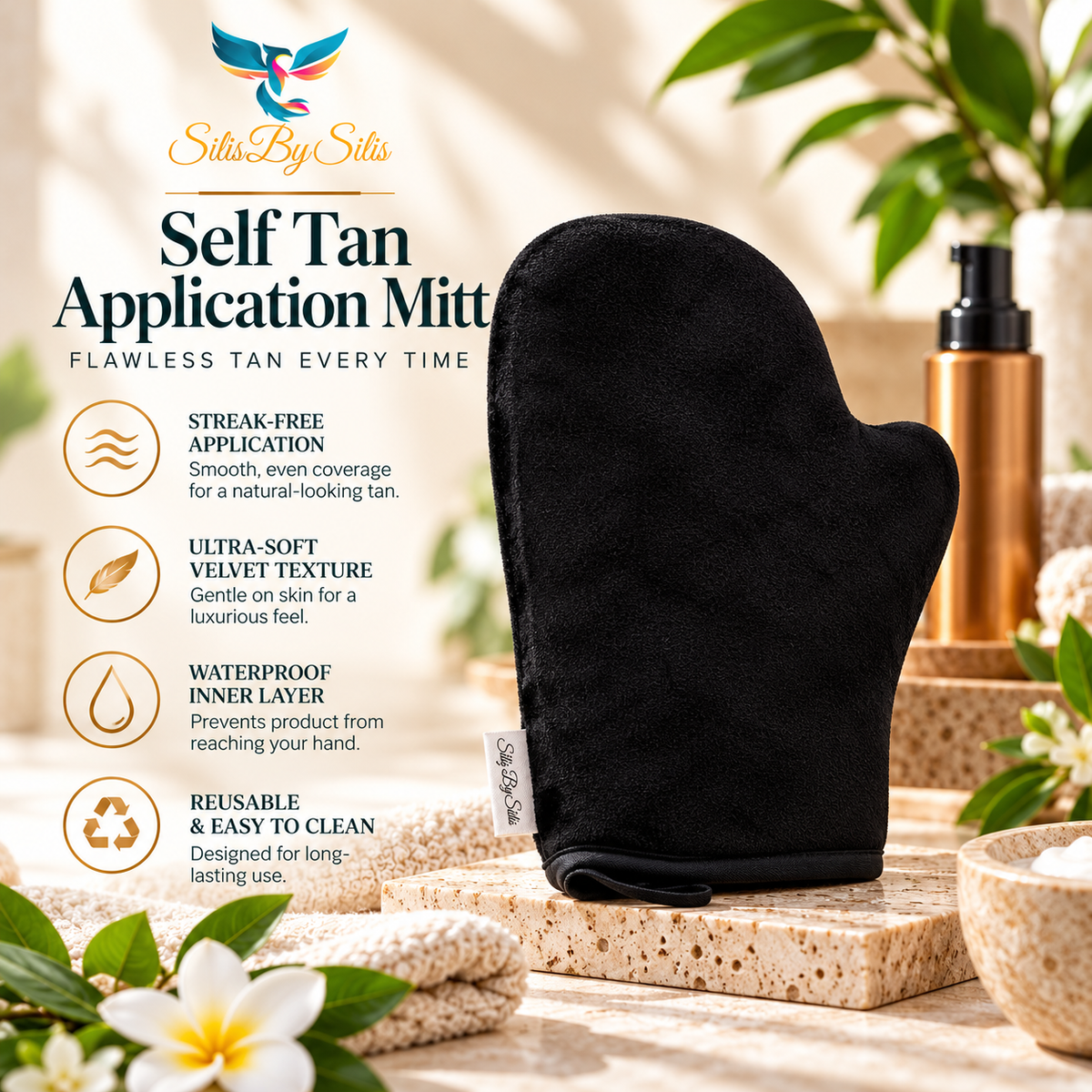 Self Tan Application Mitt – Luxury Velvet Tanning Mitt