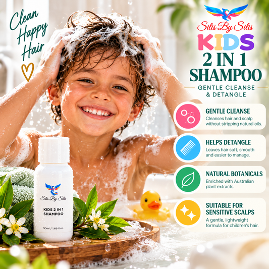 Kids 2 in 1 Shampoo – Gentle Cleanse & Detangle | Travel Size 50ml