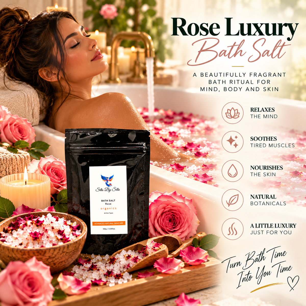 Rose Luxury Bath Salt | 100g
