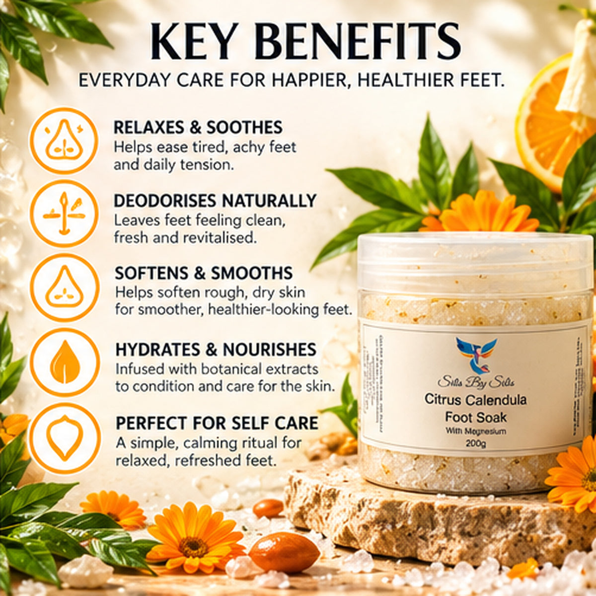 Citrus Calendula Foot Soak with Magnesium — 200g