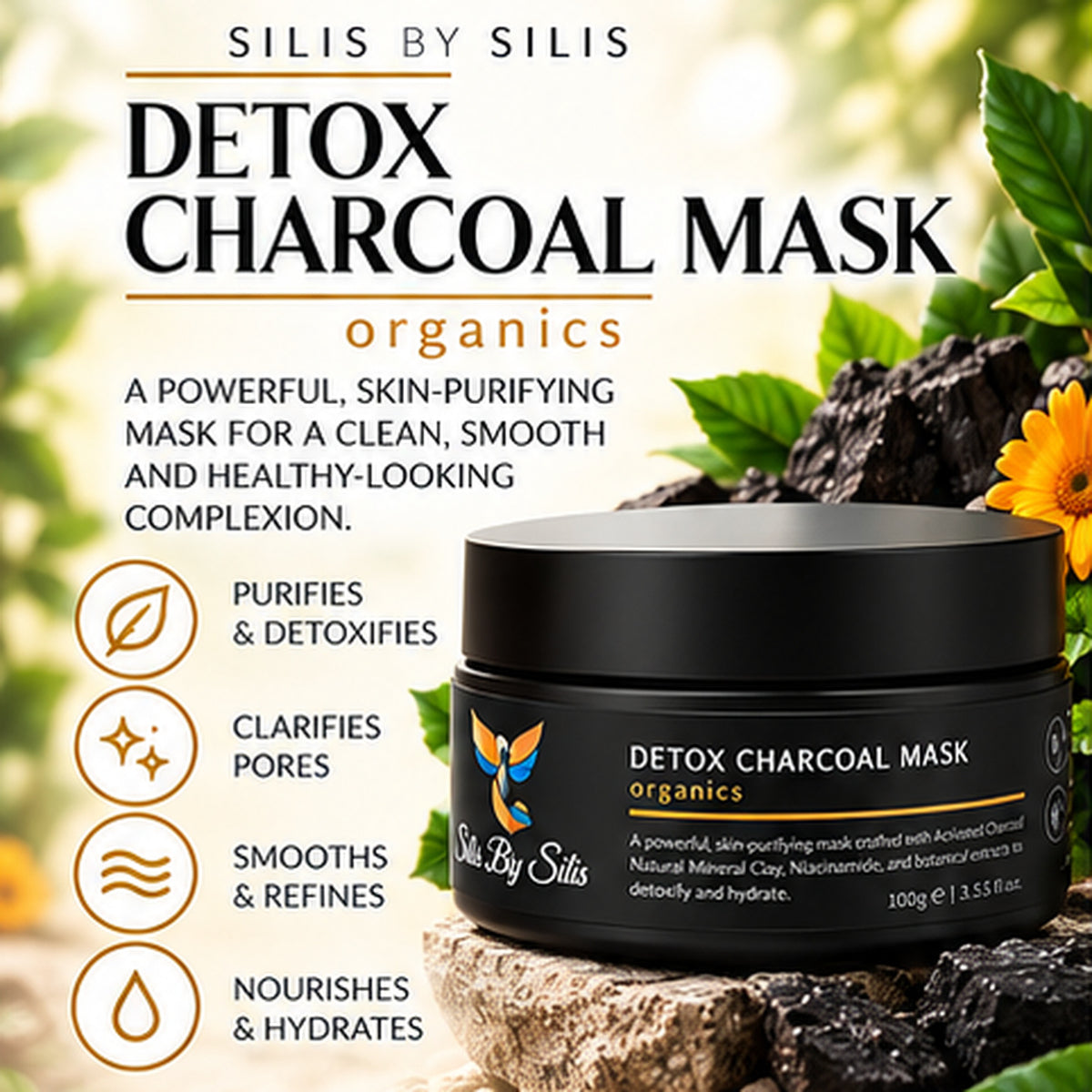 Detox Charcoal Face Mask – Deep Cleansing