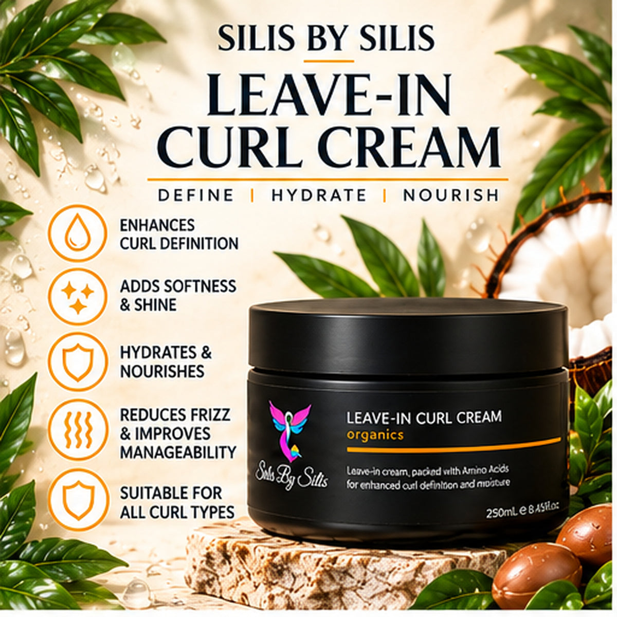 Leave-In Curl Cream – Define, Hydrate & Nourish | 250 mL