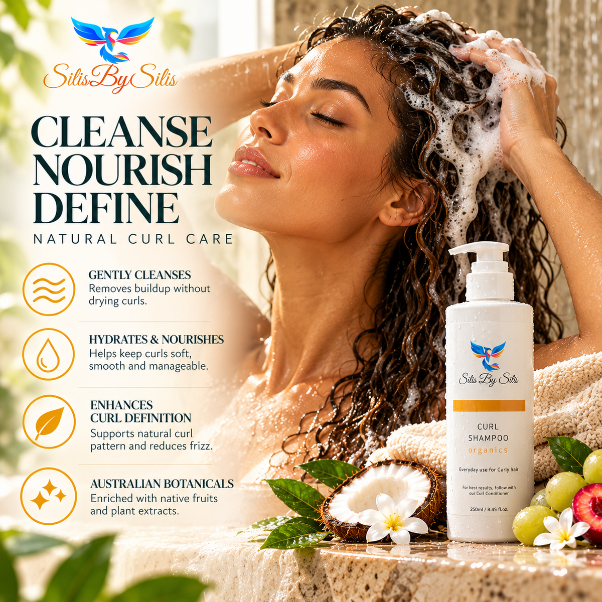Curl Shampoo Organics – Gentle Cleansing & Nourishing Curl Care | 250ml
