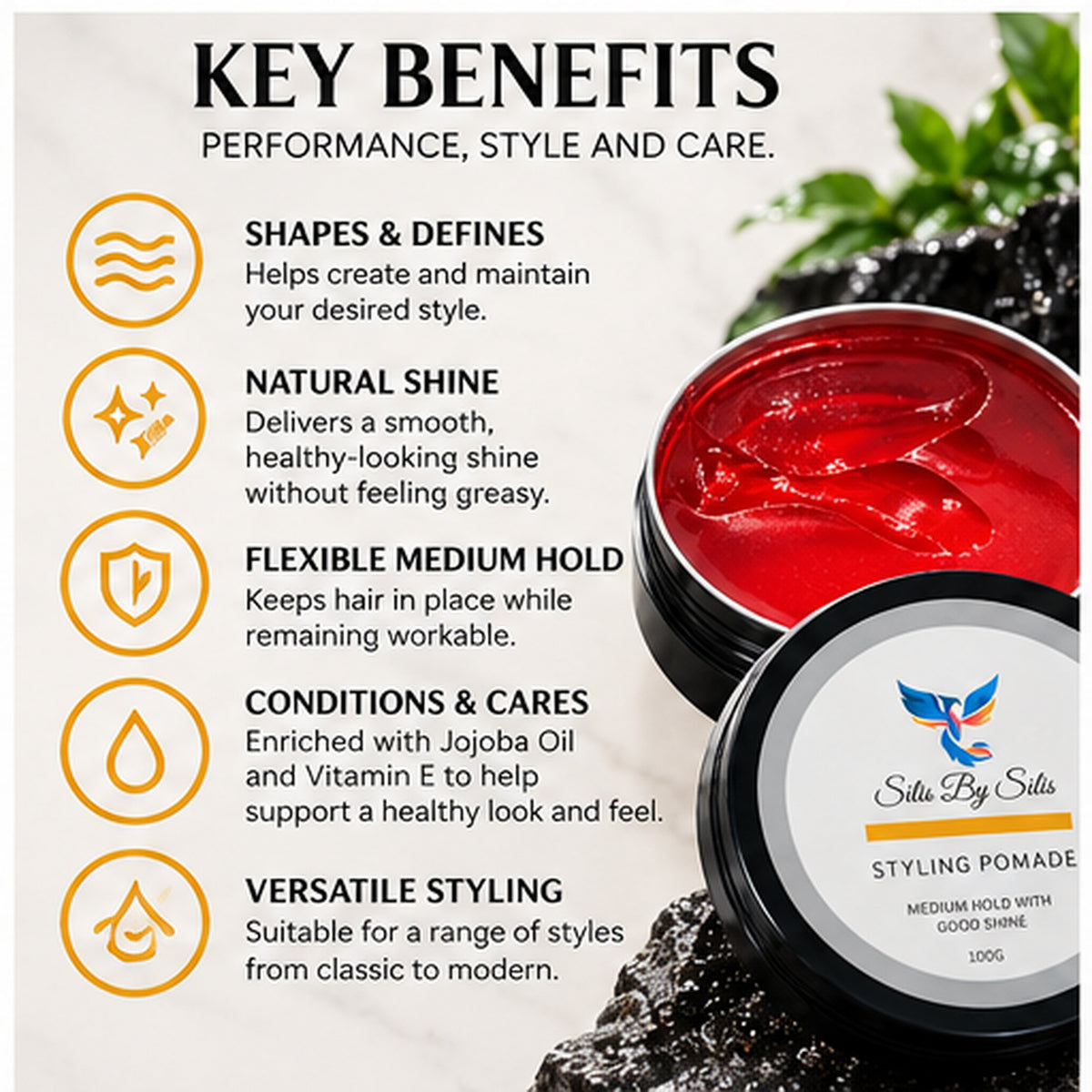 Styling Pomade – Medium Hold with Good Shine | 100g