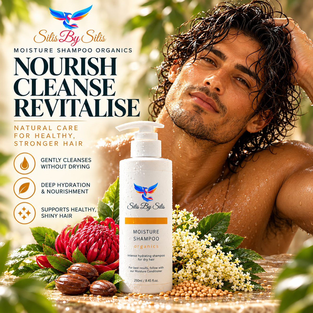 Moisture Shampoo Organics – 250ml | Hydrating Shampoo for Dry Hair
