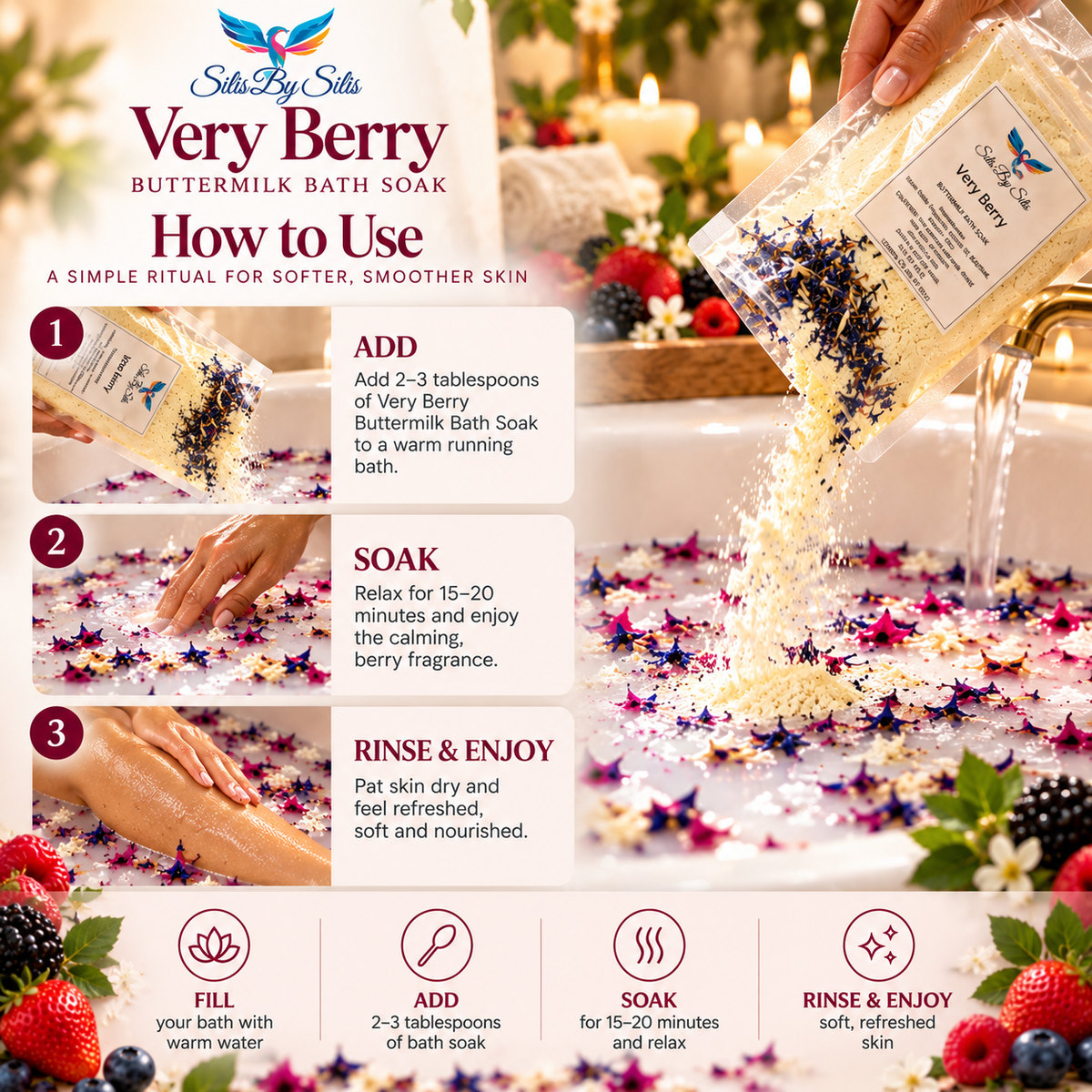Very Berry Buttermilk Bath Soak | 180g