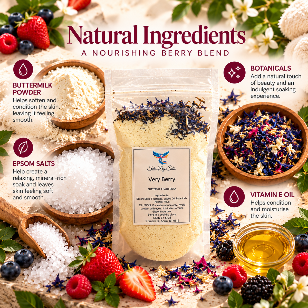 Very Berry Buttermilk Bath Soak | 180g
