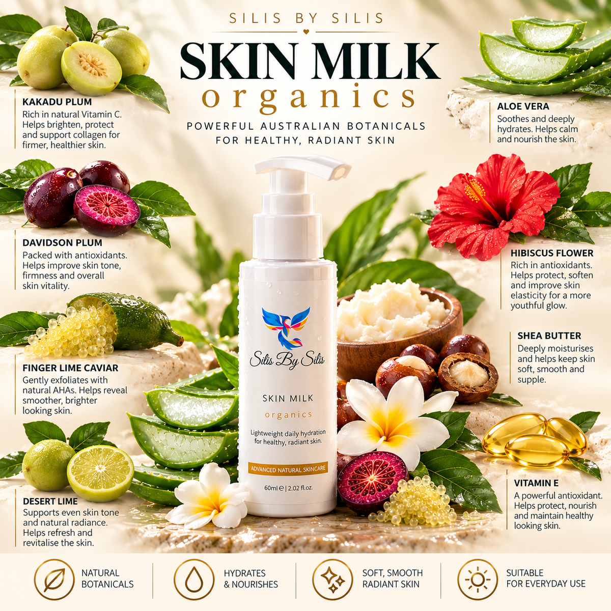 Skin Milk – Lightweight Facial Moisturiser 60 mL