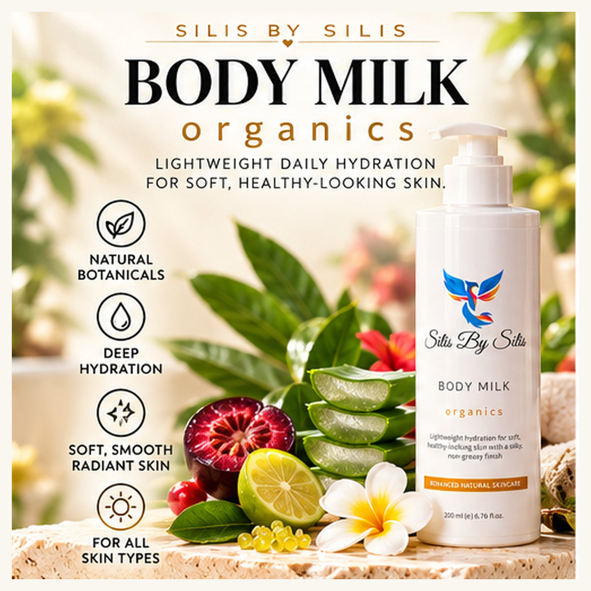 Body Milk – Lightweight Botanical Body Moisturiser 200 mL