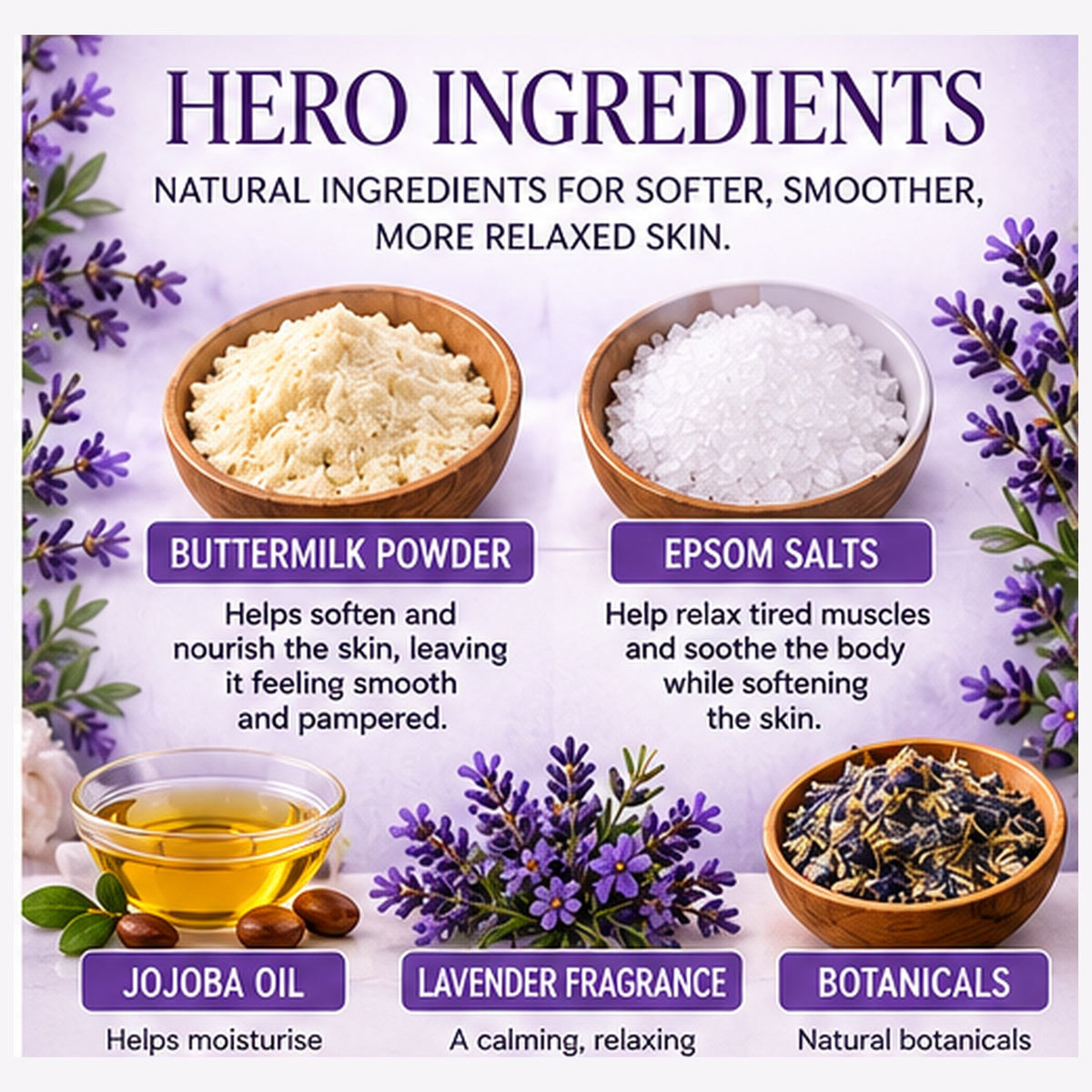 Lavender Buttermilk Bath Soak – 180g