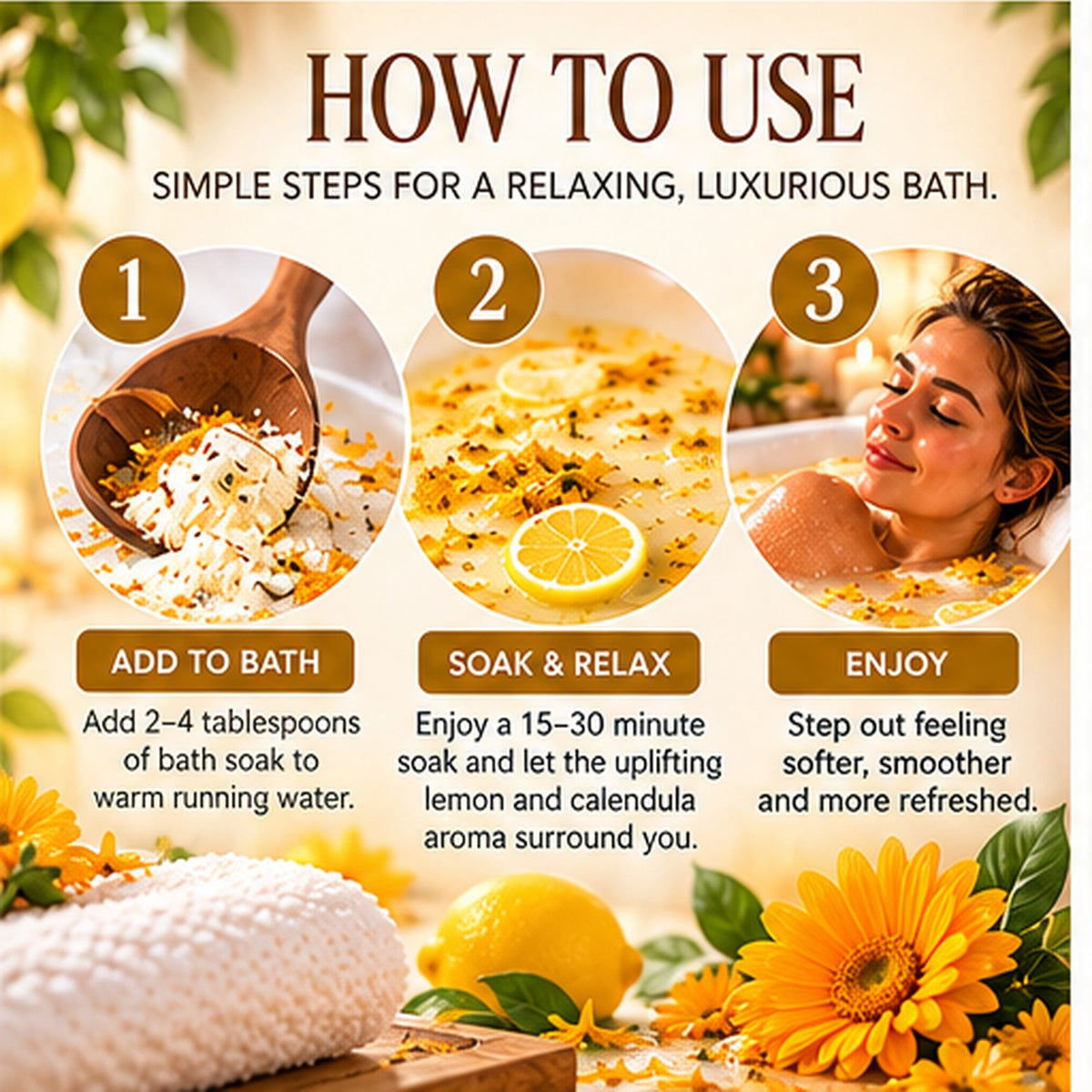 Lemon Calendula Buttermilk Bath Soak – 180g