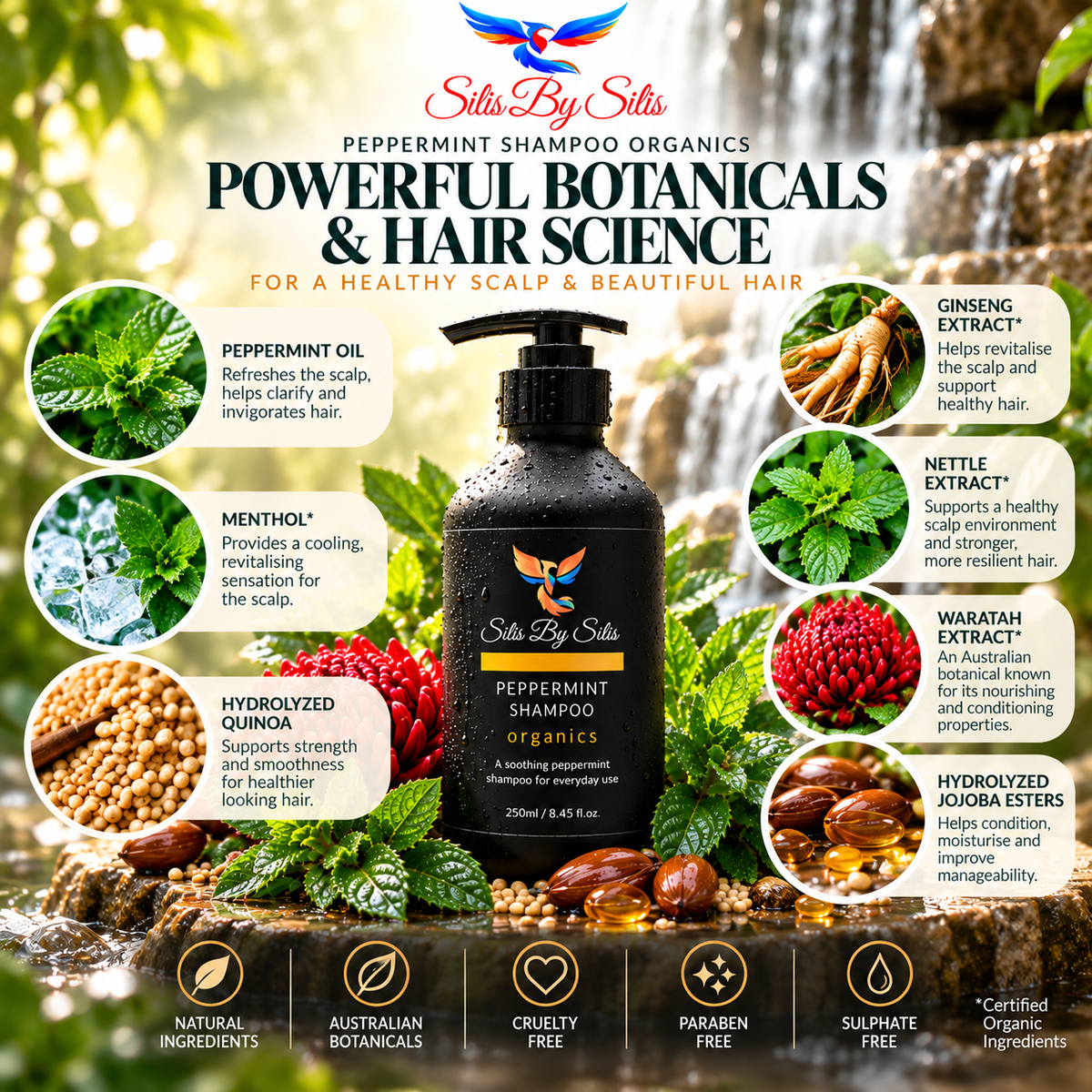 Peppermint Shampoo Organics – 250ml