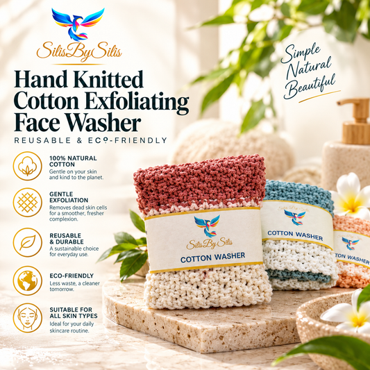 Hand Knitted Cotton Exfoliating Face Washer