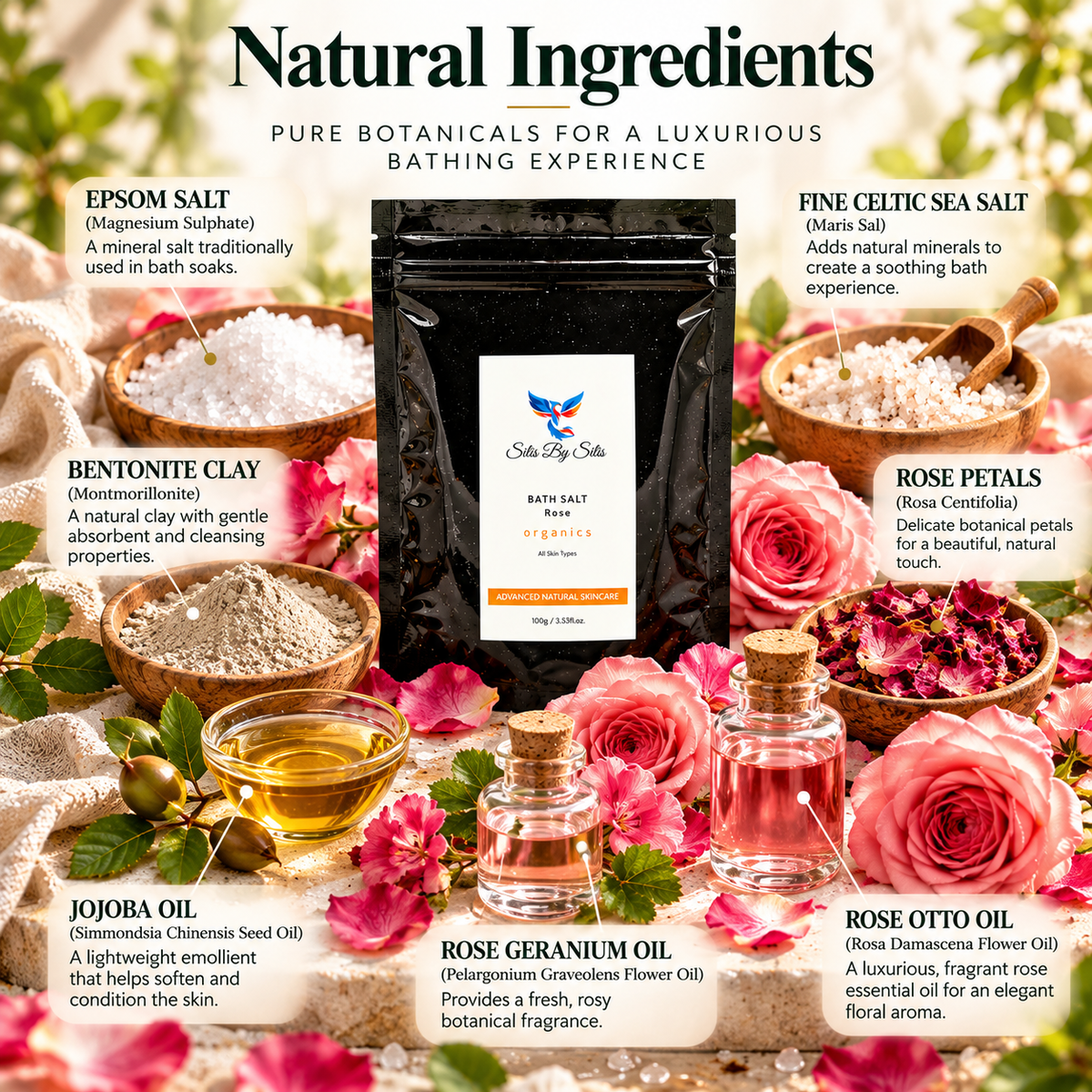 Rose Luxury Bath Salt | 100g