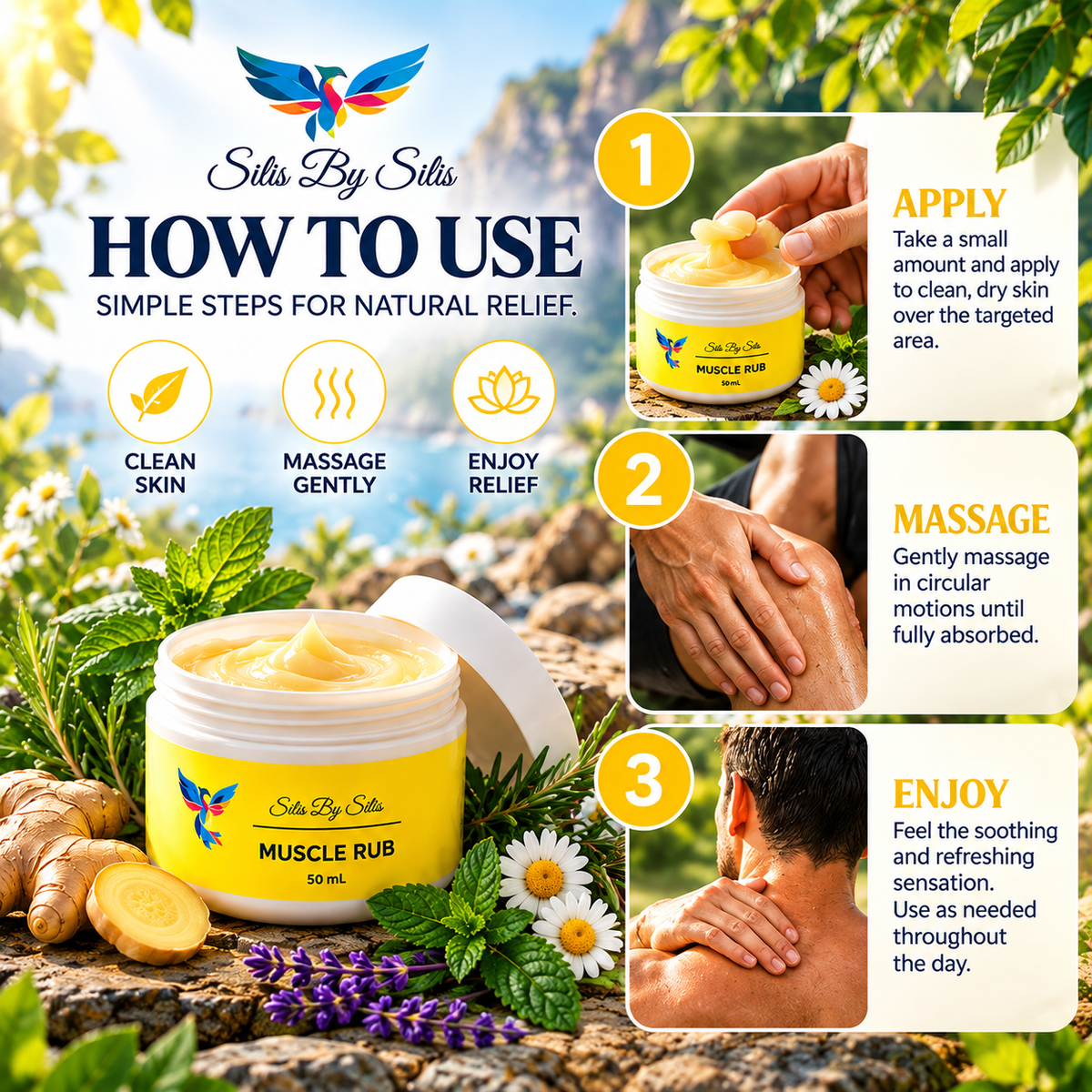 Muscle Rub – Botanical Massage Balm 50 mL