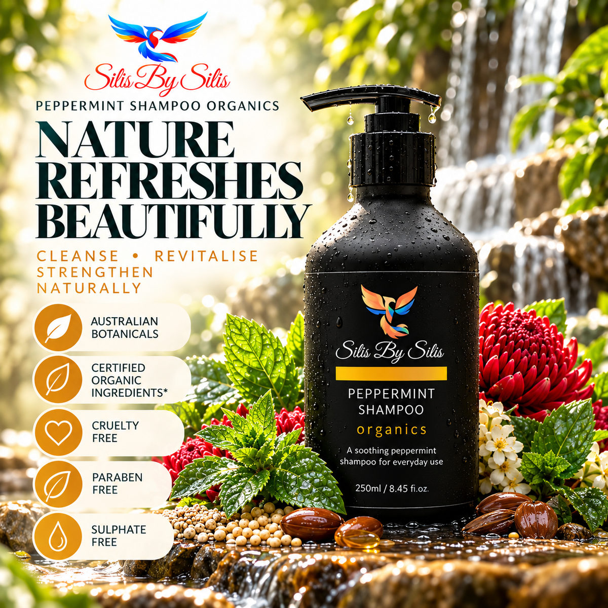 Peppermint Shampoo Organics – 250ml
