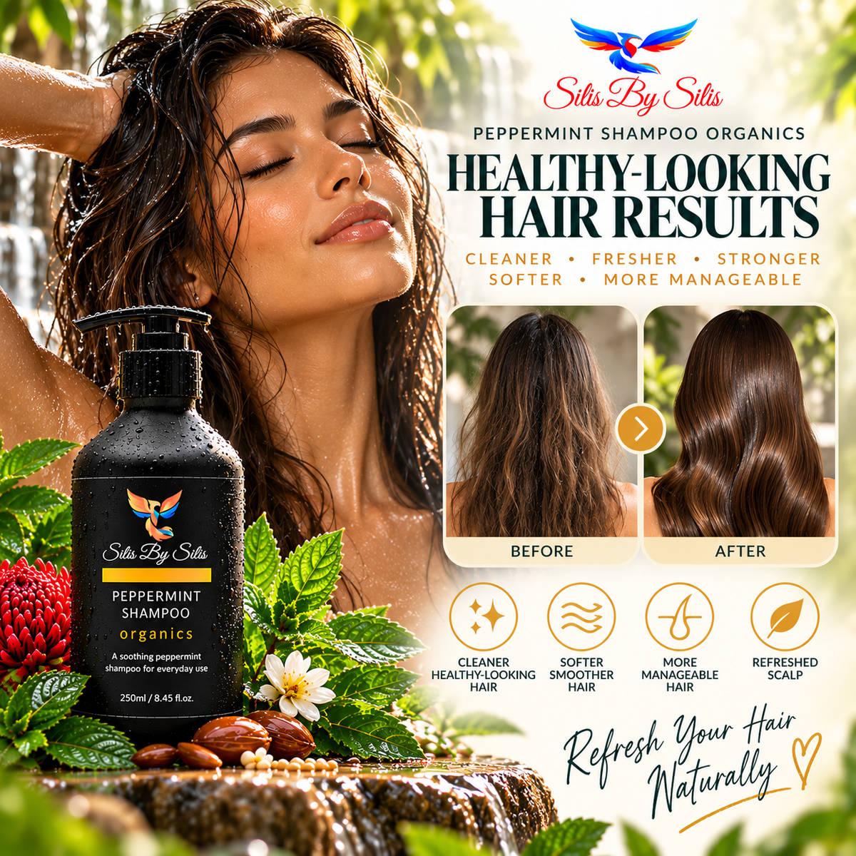 Peppermint Shampoo Organics – 250ml