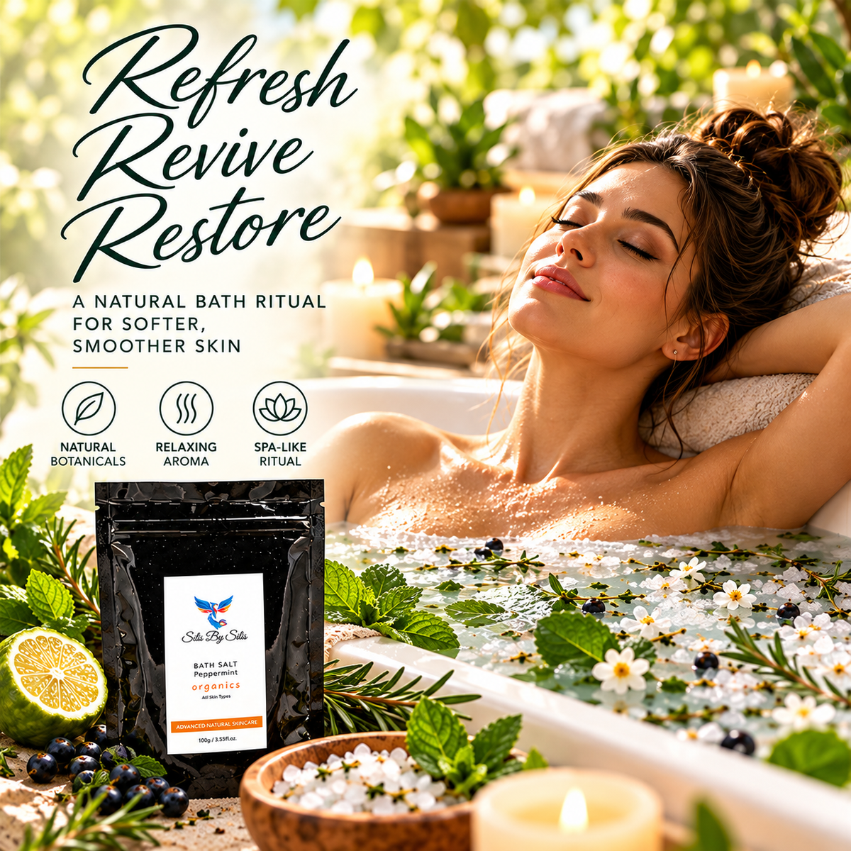 Peppermint Luxury Bath Salt 100g | Botanical Mineral Bath Soak