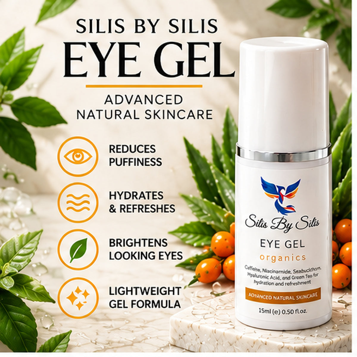 Eye Gel – Caffeine, Niacinamide & Hyaluronic Acid | 15ml