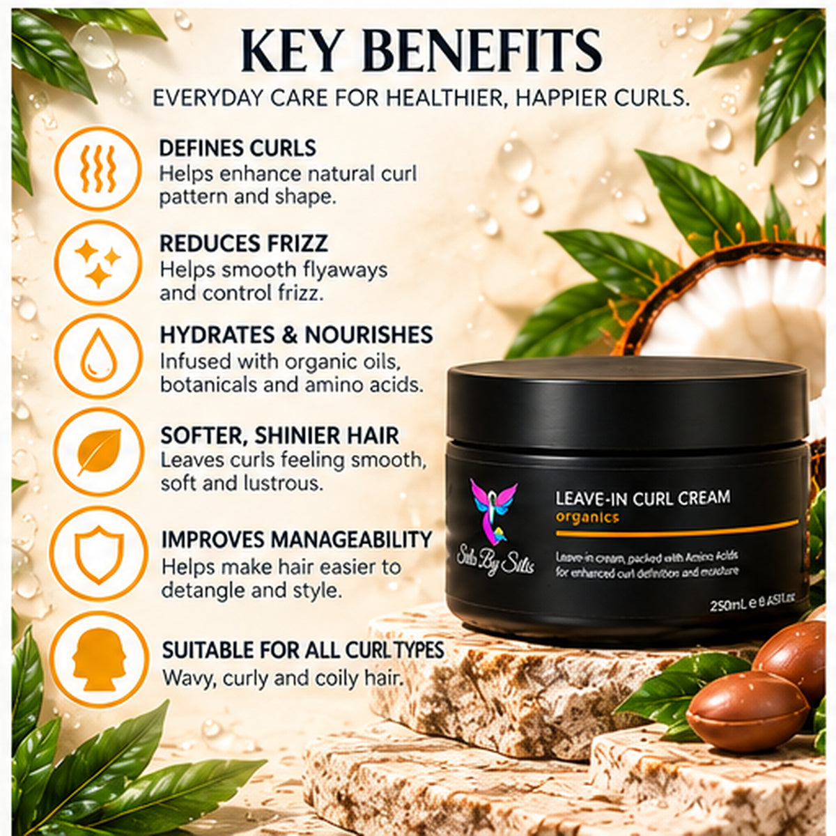 Leave-In Curl Cream – Define, Hydrate & Nourish | 250 mL