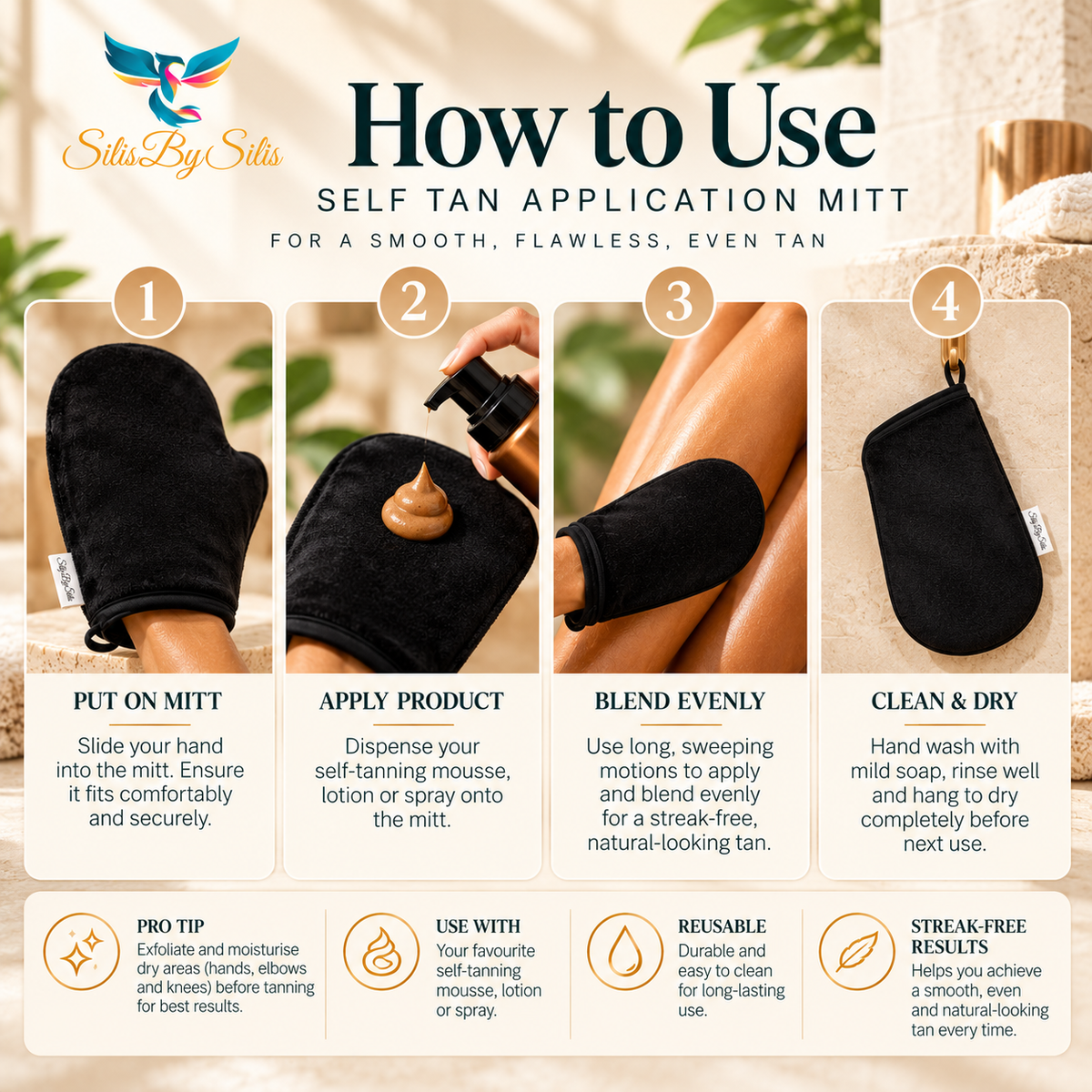 Self Tan Application Mitt – Luxury Velvet Tanning Mitt