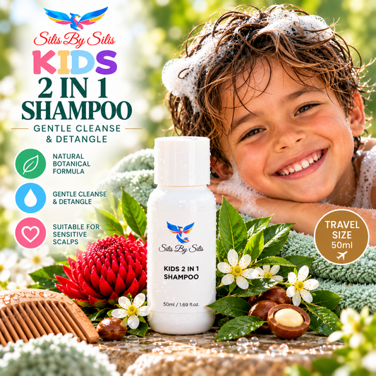 Kids 2 in 1 Shampoo – Gentle Cleanse & Detangle | Travel Size 50ml