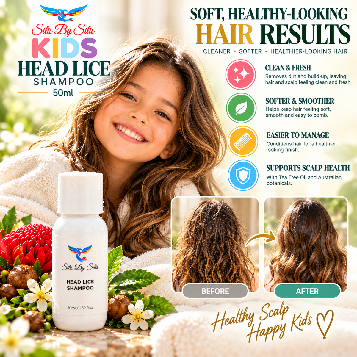 Kids Head Lice Shampoo – 50ml | Tea Tree & Australian Botanicals