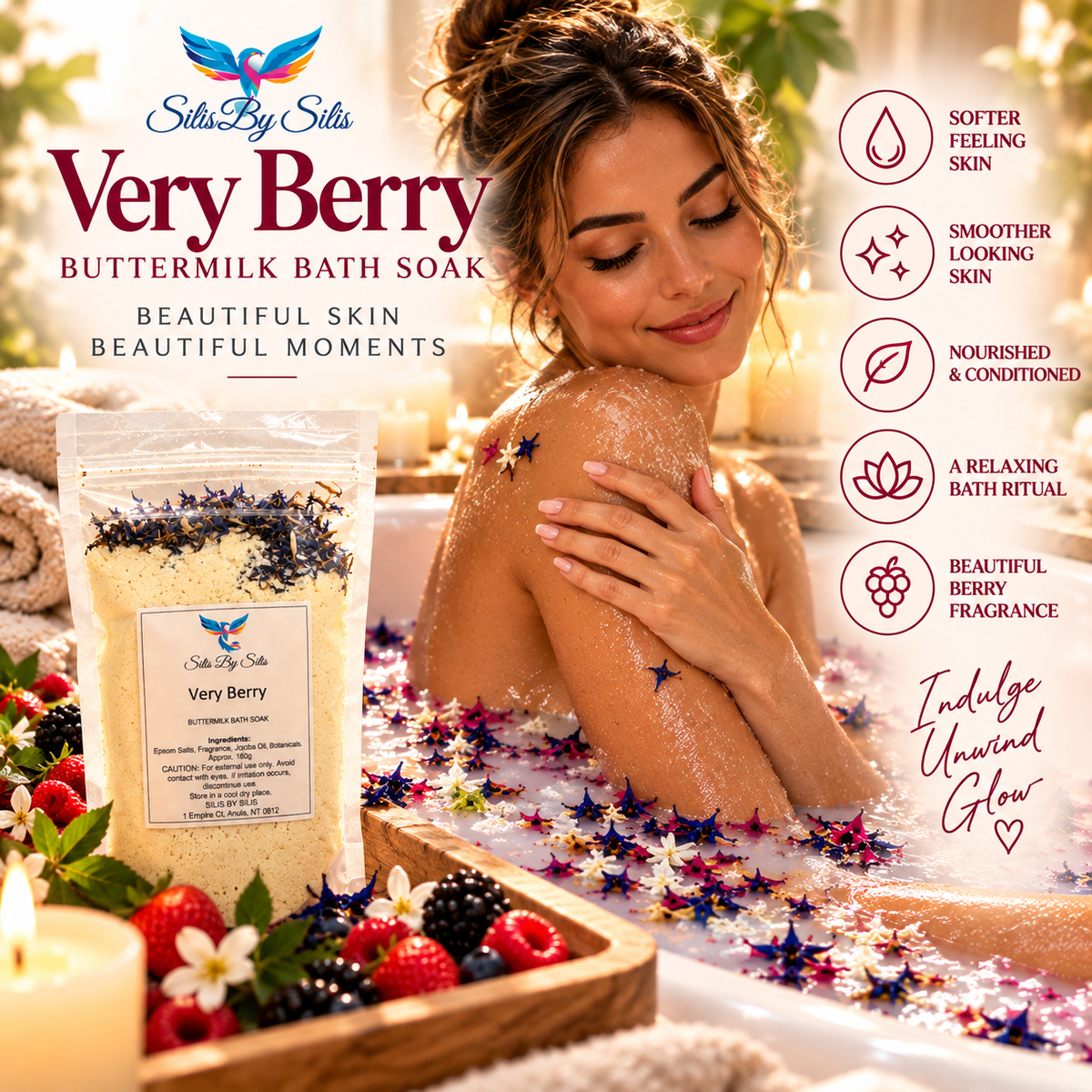 Very Berry Buttermilk Bath Soak | 180g