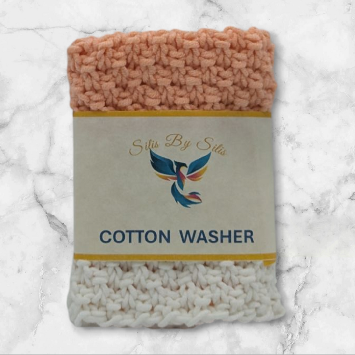 HAND KNITTED EXFOLIATING COTTON WASHER - 100% COTTON